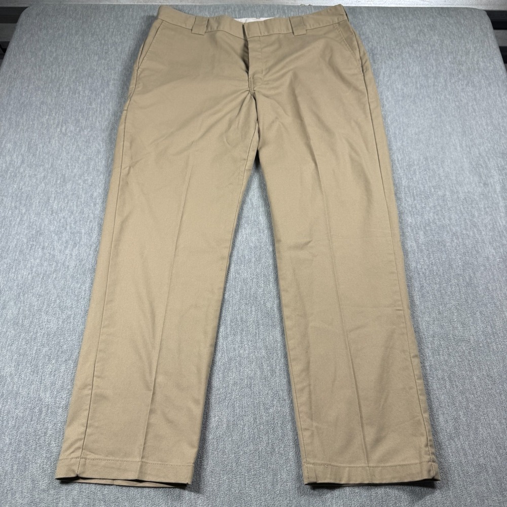Dickies Pants Mens 38x32 Tan Flex‎ Slim Tapered Workwear Chino Work Trousers